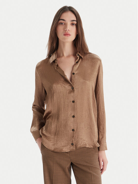 Marella Koszula Emme by Marella Matita 2525116091 Beżowy Regular Fit