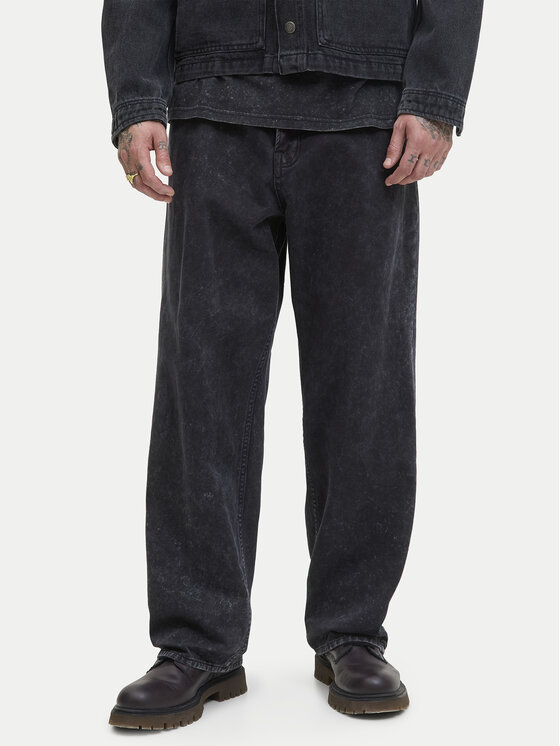 Jack & Jones Jeansy Alex Smith 12282731 Czarny Wide Leg
