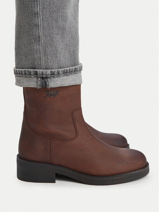 Tommy Jeans Botki Tjw Soft Sole Chelsea Boots Lth EN0EN03080 Brązowy