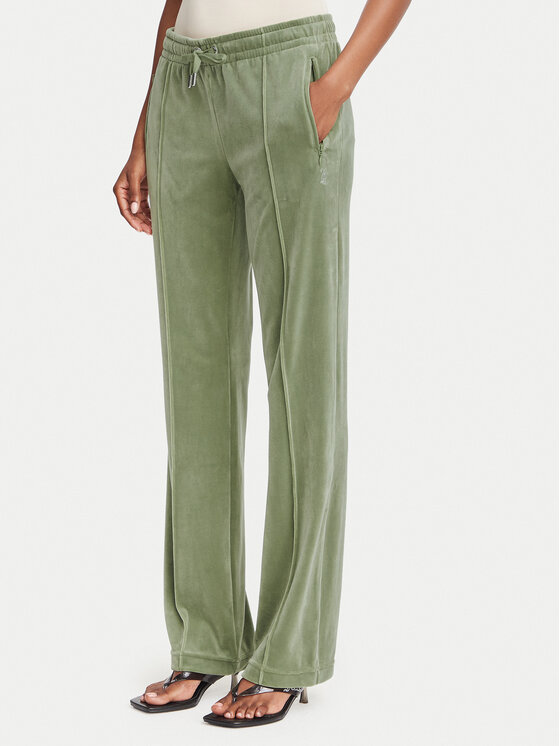 Juicy Couture Spodnie dresowe Tina JCAPW045 Zielony ciemny Regular Fit
