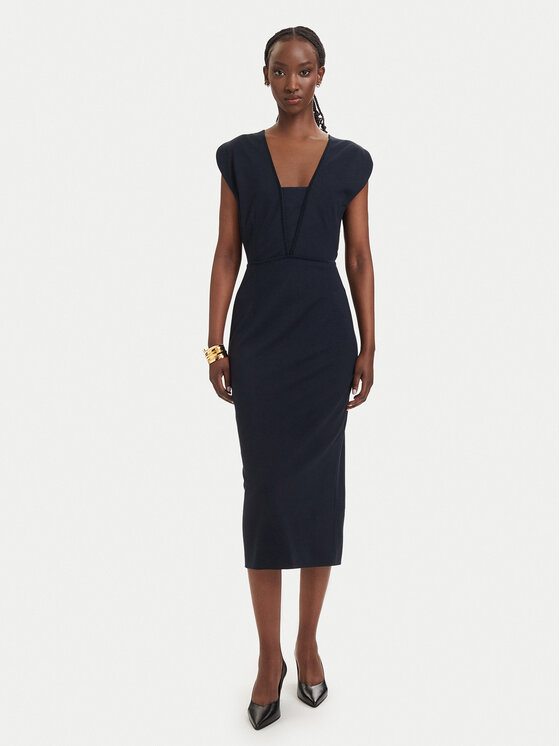 BOSS Sukienka koktajlowa Dorlita 50563851 Granatowy Slim Fit