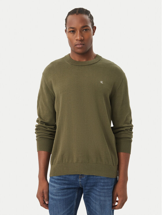 Calvin Klein Jeans Sweter LV04RH325G Khaki Regular Fit