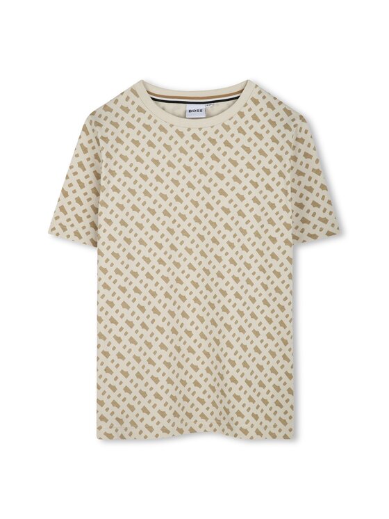 BOSS T-Shirt J52047 D Beżowy Slim Fit