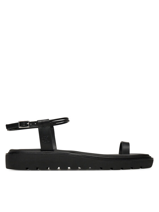 Calvin Klein Jeans Sandały Rope Toe Post Sandal Lth Mg YW0YW01893 Czarny
