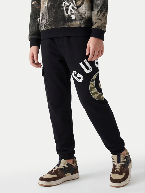 Guess Spodnie dresowe L6YB01 K4083 Czarny Regular Fit