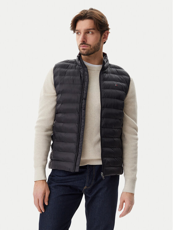 Tommy Hilfiger Kamizelka Core Packable MW0MW39989 Czarny Regular Fit