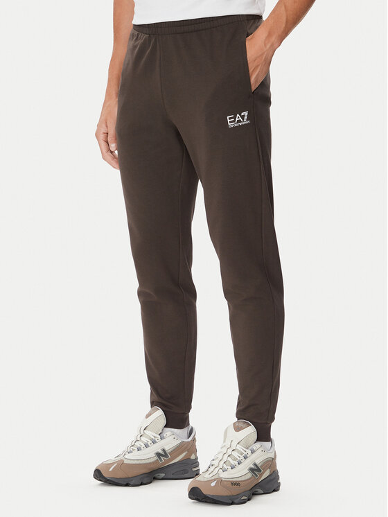 EA7 Emporio Armani Spodnie dresowe 8NPP66 PJVRZ U6027 Brązowy ciemny Regular Fit