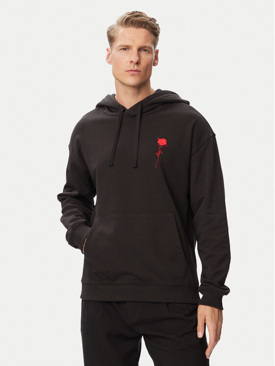 HUGO Bluza Diflow 50574451 Czarny Relaxed Fit