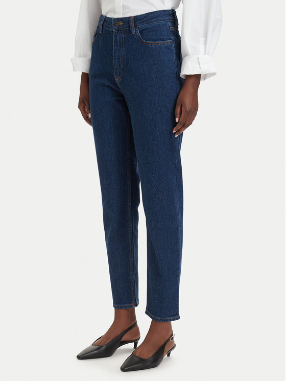 HUGO Jeansy Noe_B 50547418 Granatowy Mom Fit
