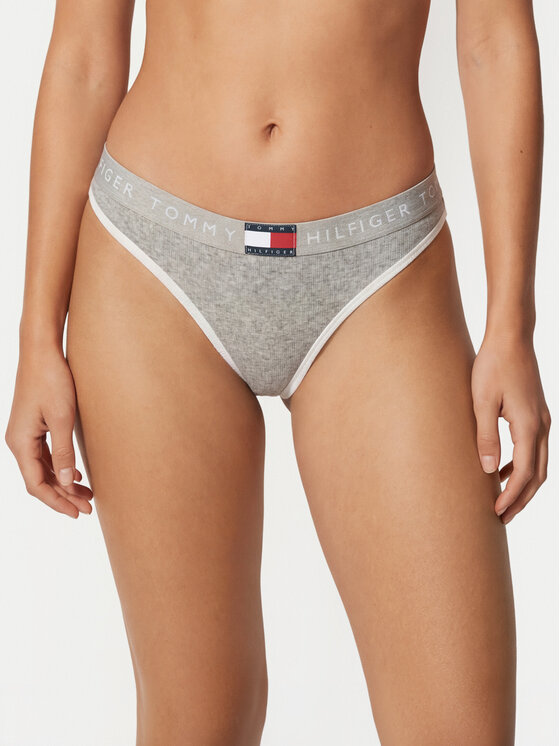 Tommy Hilfiger Stringi UW0UW06581 Szary jasny