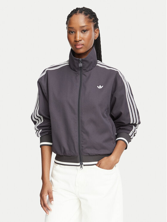 adidas Bluza Firebird KR9107 Szary ciemny Loose Fit