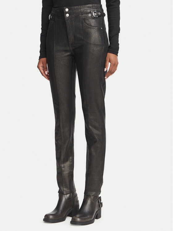 Guess Spodnie materiałowe W6BA32 D2086 Czarny Slim Fit