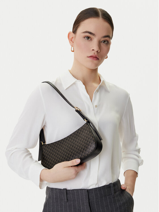 Calvin Klein Torebka Emblem Aop Small Shoulder Bag LV04F3324G Czarny