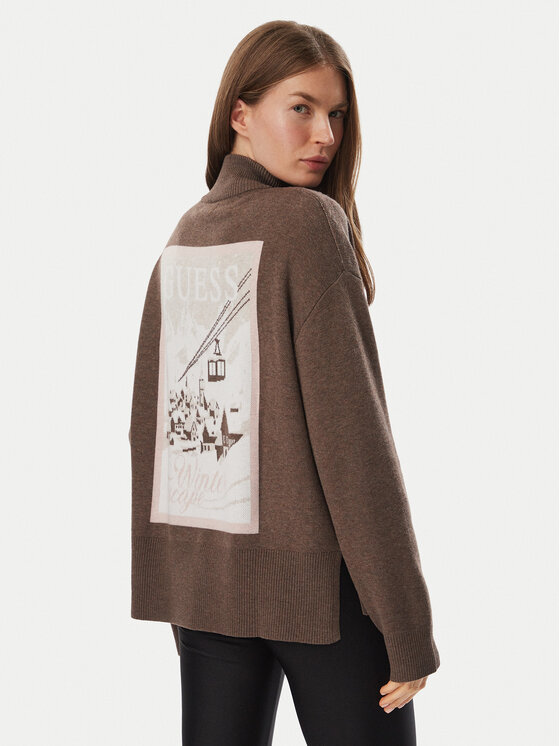 Guess Sweter V6BR12 Z1673 Brązowy Regular Fit