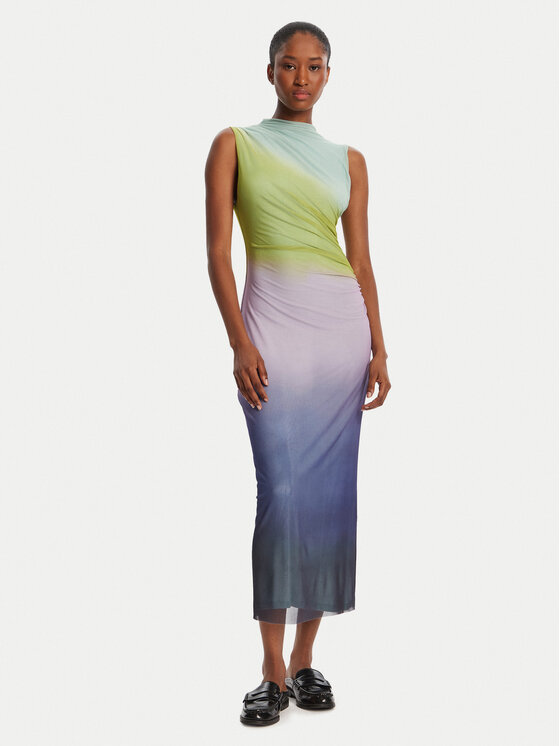 Desigual Sukienka koktajlowa Lola 25WWVK18 Kolorowy Slim Fit