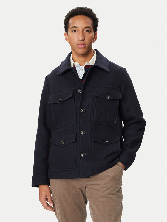 Tommy Hilfiger Kurtka koszulowa MW0MW44798 Granatowy Regular Fit