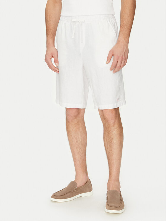 Guess Szorty materiałowe F5GD00 WH4J0 Biały Regular Fit
