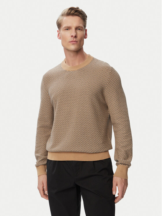 BOSS Sweter H-Lofranco 50565565 Beżowy Regular Fit