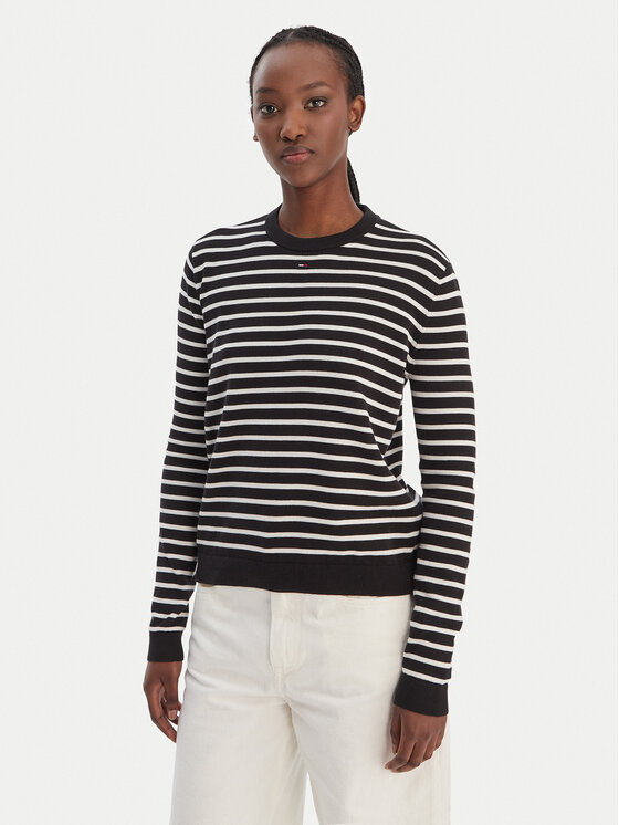 Tommy Jeans Sweter Essential DW0DW20159 Czarny Regular Fit