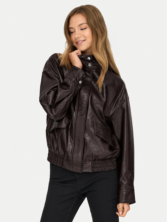 ONLY Kurtka z imitacji skóry Julia 15373024 Brązowy Loose Fit