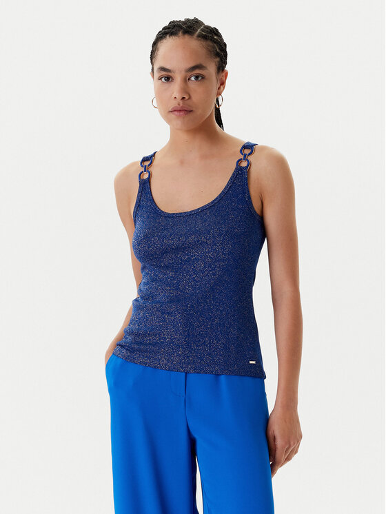 Morgan Top 251-DIDONI Granatowy Slim Fit
