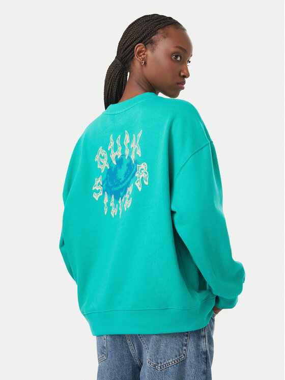 Quiksilver Bluza Standard Crew EQWFT03188 Turkusowy Regular Fit
