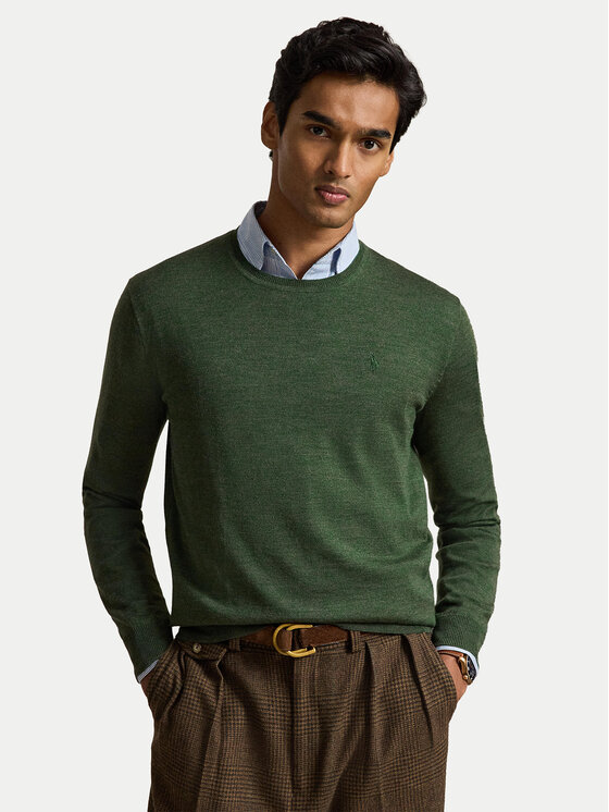 Polo Ralph Lauren Sweter 710954589006 Zielony ciemny Regular Fit