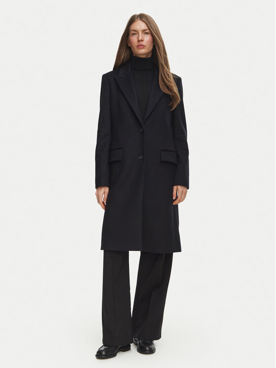 BOSS Płaszcz wełniany Classin1  50574982 Granatowy Regular Fit