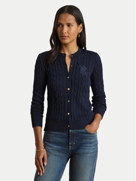 LAUREN RALPH LAUREN Kardigan 200P14040002 Granatowy Regular Fit