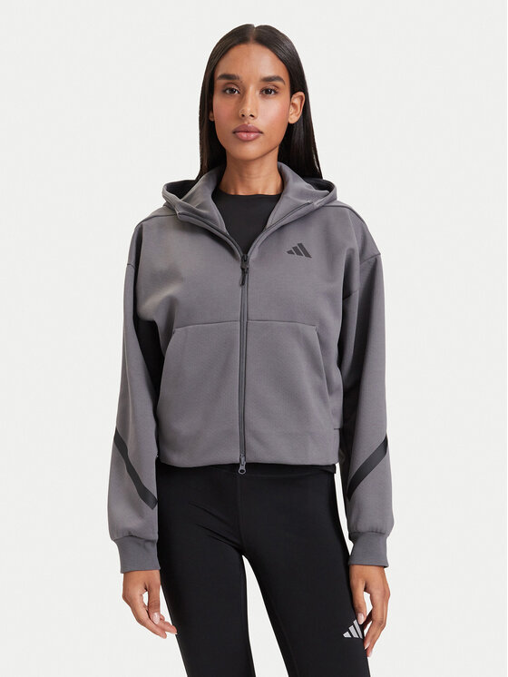 adidas Bluza Adidas Z.N.E. Cropped KF6394 Szary ciemny Loose Fit