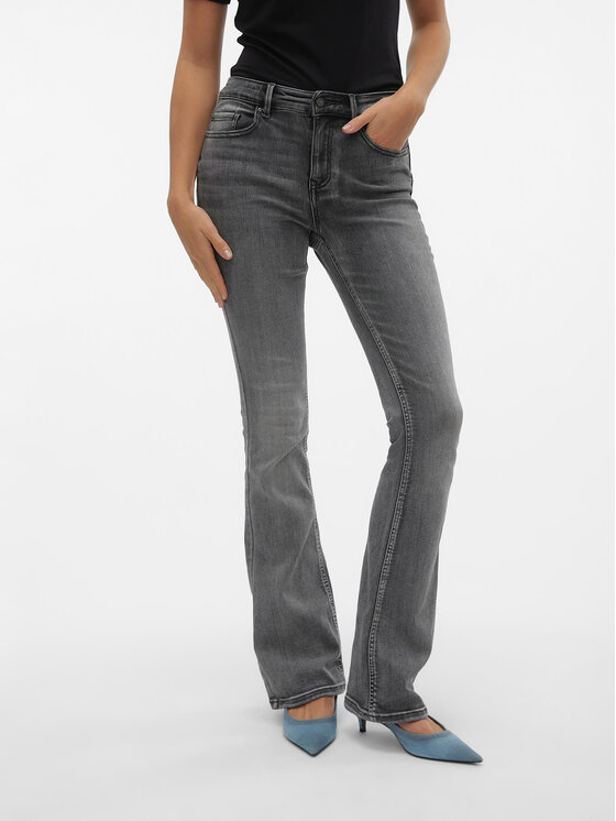 Vero Moda Jeansy Flash 10303196 Szary Flared Fit