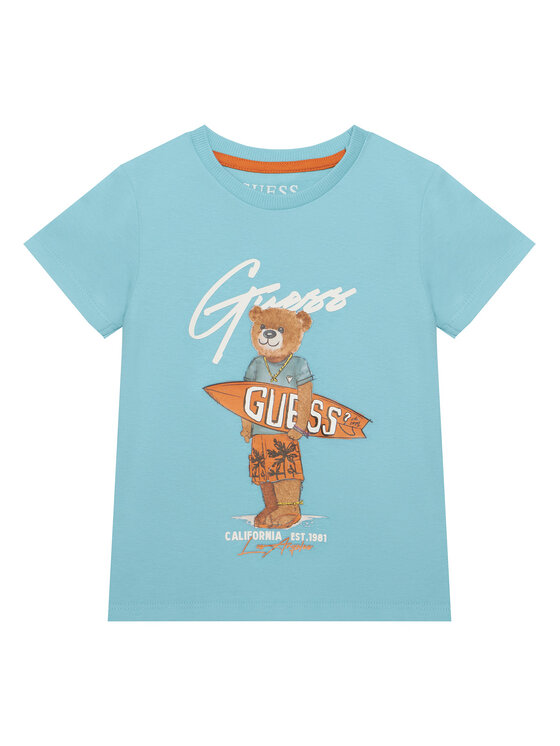 Guess T-Shirt N6GI04 K8HM4 Niebieski Regular Fit