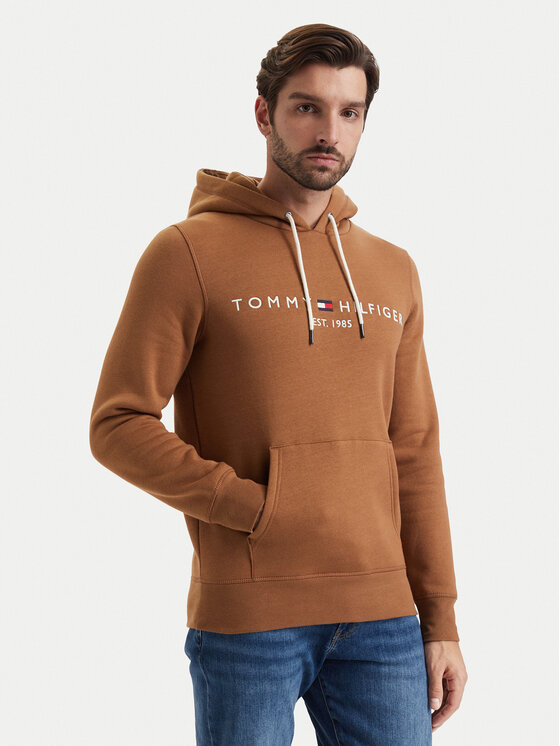 Tommy Hilfiger Bluza Logo MW0MW11599 Brązowy Regular Fit