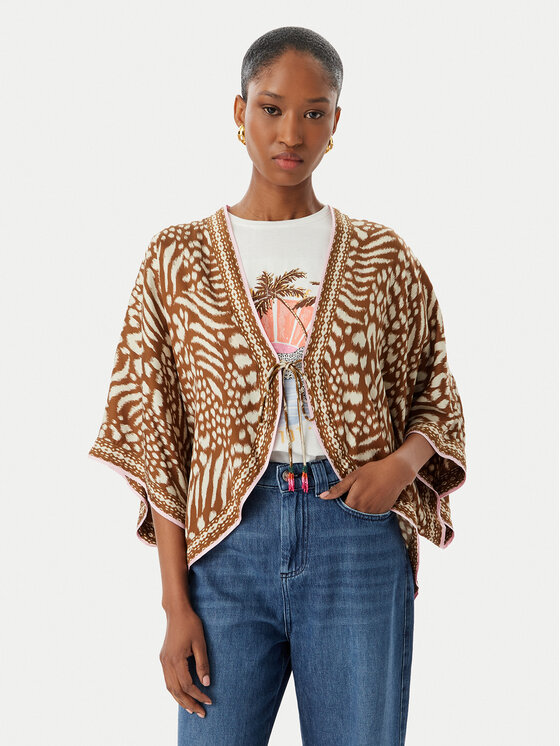 LOLA CASADEMUNT Kimono LS2602002 Brązowy Regular Fit