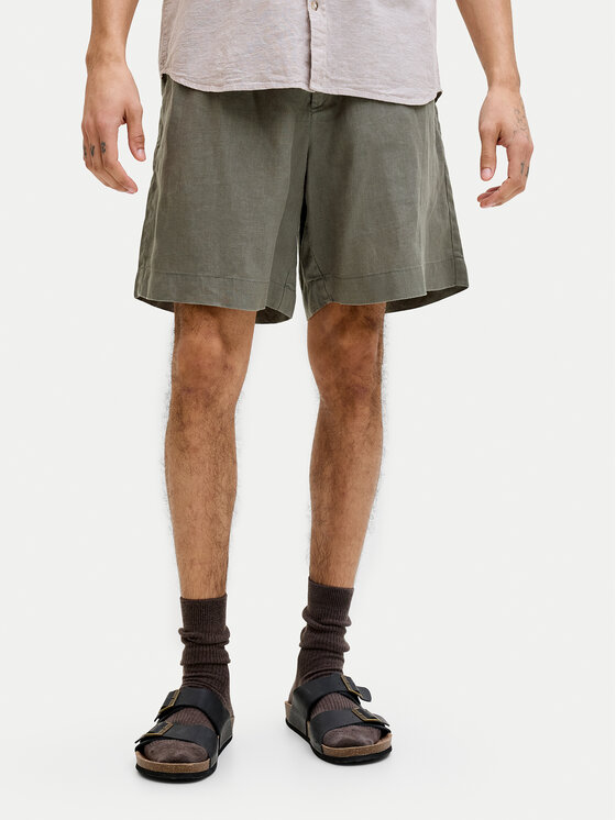 Jack & Jones Szorty materiałowe Lawrence 12253134 Zielony ciemny Wide Leg
