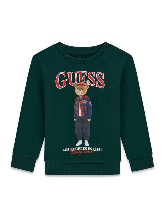 Guess Bluza N6BQ03 K6112 Zielony ciemny Regular Fit