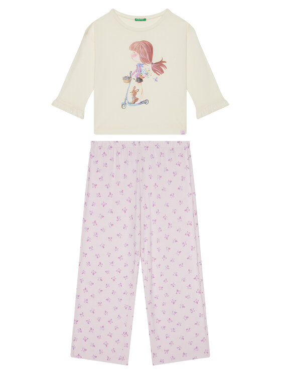 United Colors Of Benetton Piżama 3Y5E0P08B Różowy Regular Fit