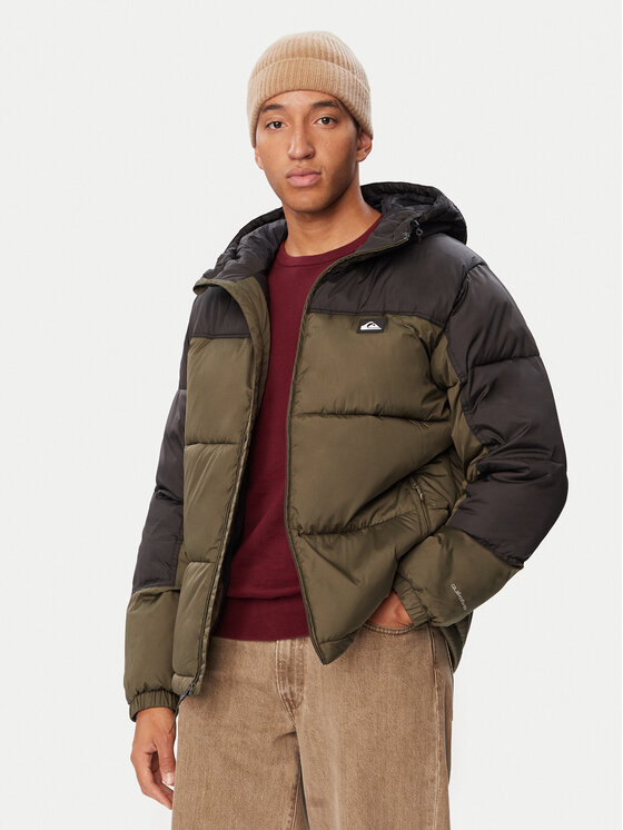 Quiksilver Kurtka zimowa Cold Days Hoodie EQYJK04229 Zielony ciemny Regular Fit