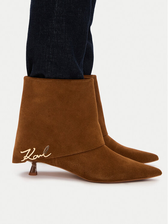 KARL LAGERFELD Botki KL30142 Brązowy