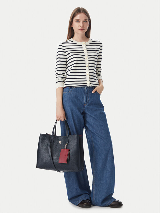 Tommy Hilfiger Torebka Th Icon Satchel Mono AW0AW18923 Granatowy