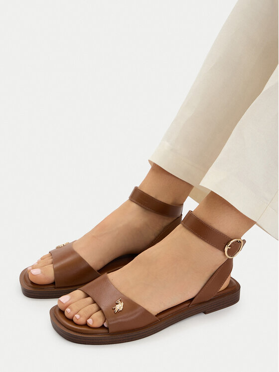U.S. Polo Assn. Sandały EO-MARINA001W/6Y1 Brązowy