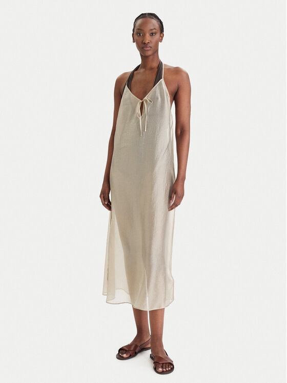 Calvin Klein Swimwear Sukienka plażowa LV00Q61159 Brązowy Relaxed Fit