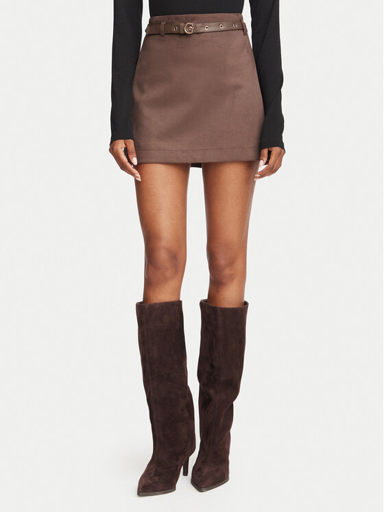Guess Spódnica mini W6YD06 W2890 Brązowy Regular Fit