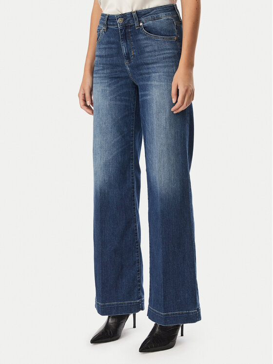 Liu Jo Jeansy UF6068 DS081 Granatowy Wide Leg