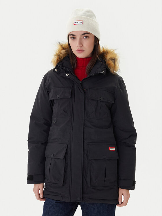 Hunter Parka Glyder HARW0014252 Czarny Regular Fit