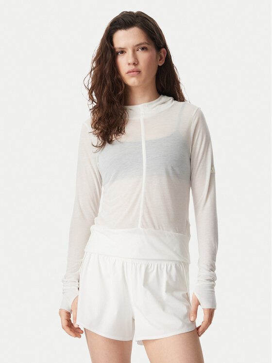 adidas Bluza Soft Lux Sheer Hooded KS8005 Kremowy Slim Fit