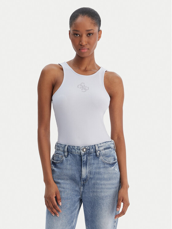 Guess Top W6RP39 KD092 Błękitny Regular Fit