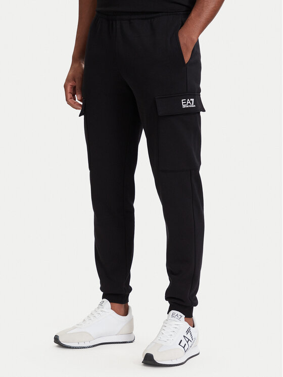 EA7 Emporio Armani Spodnie dresowe 8NPP68 PJVTZ 1200 Czarny Regular Fit