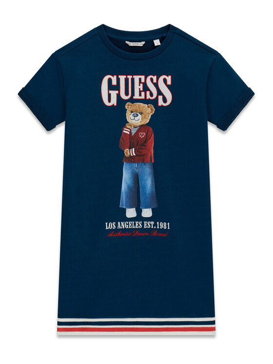 Guess Sukienka codzienna J6RK11 KAD74 Granatowy Regular Fit