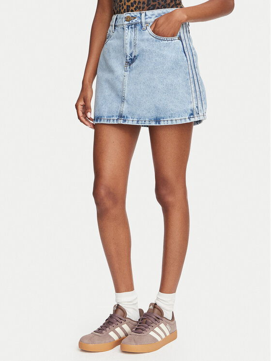 adidas Spódnica jeansowa KQ6487 Niebieski jasny Regular Fit
